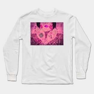 Mexican Mayan Tattoo Model No. 4 Long Sleeve T-Shirt